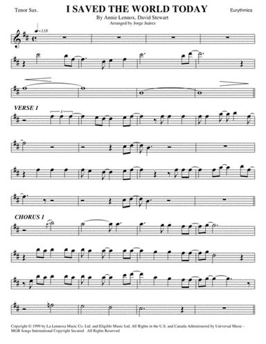 I Saved The World Today (arr. Jorge Juárez)