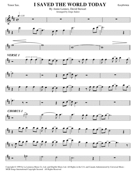 I Saved The World Today (arr. Jorge Juárez)