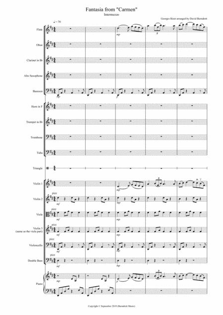 Intermezzo (Fantasia from Carmen) for School Orchestra (arr. David Burndrett)