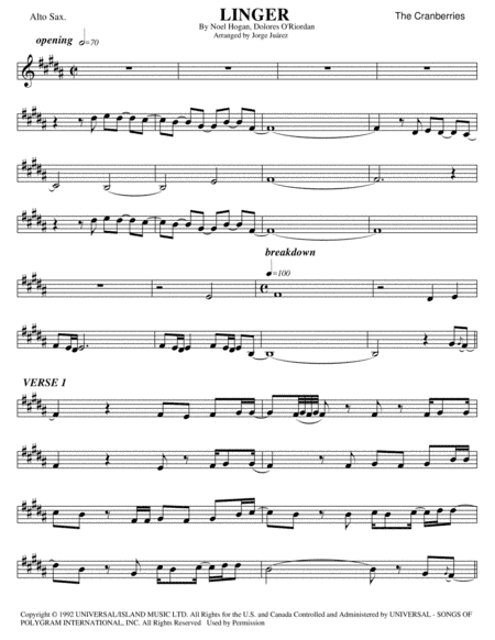 Linger (arr. Jorge Juárez)