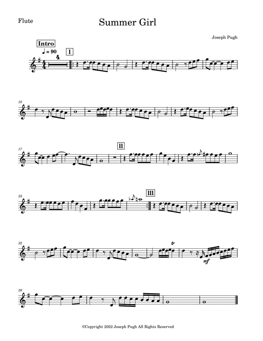 Summer Girl (Flute Solo)