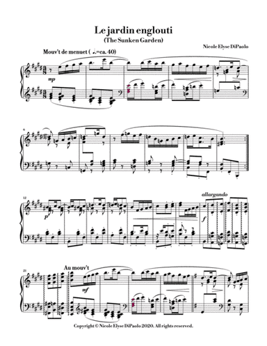 Le jardin englouti (The Sunken Garden/Minuet) - Intermediate Impressionist Piano Piece for Ravel Pre