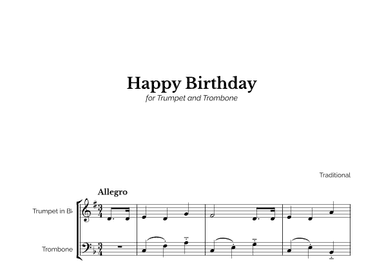 Happy Birthday for Trumpet and Trombone (arr. Marcos Soares)