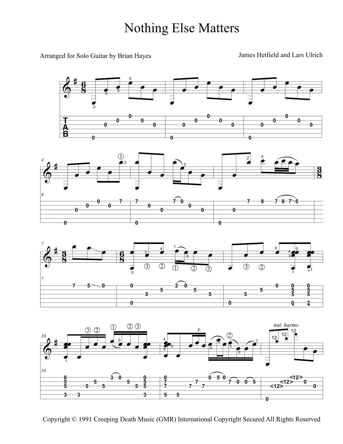 Nothing Else Matters (arr. Brian Hayes)