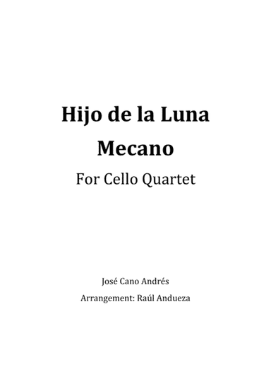 Hijo De La Luna (arr. Raúl Andueza Blanco)