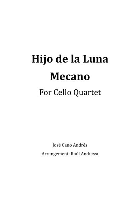 Hijo De La Luna (arr. Raúl Andueza Blanco)