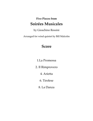 5 Pieces from Soiree Musicale (arr. Bill Malcolm)