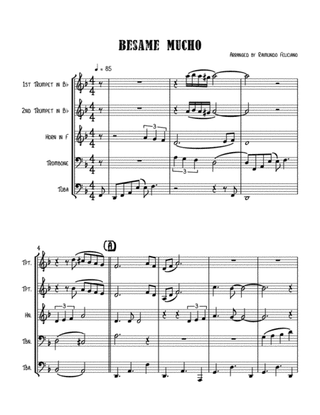 Besame Mucho (Kiss Me Much) (arr. Raimundo Feliciano)
