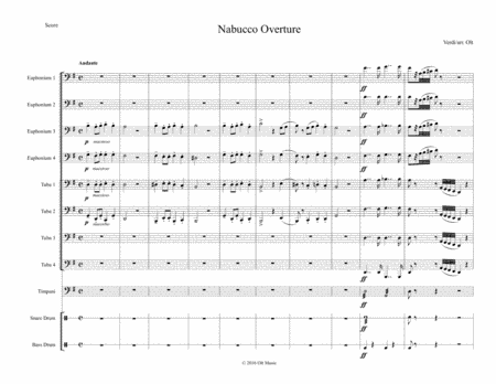 Overture to Nabucco arranged for tuba ensemble with percussion (arr. Tim Olt)