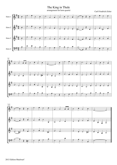 The King in Thule (arr. Edition Maulwurf)