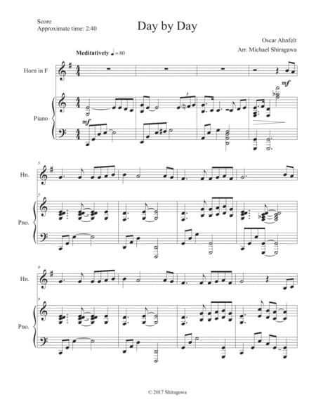 Day by Day - Horn in F (arr. Michel Shiragawa)