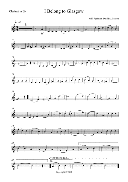 I Belong to Glasgow (arr. David D. Mason)