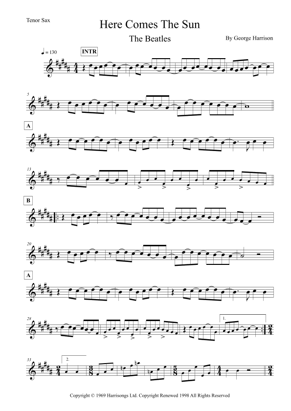 Here Comes The Sun (arr. Leo Silva)