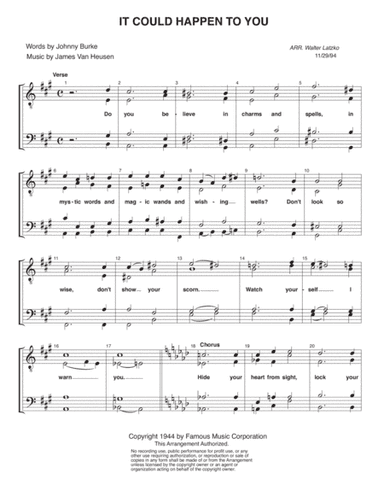 It Could Happen To You (arr. Walter Latzko)