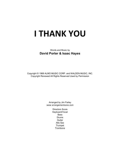 I Thank You (arr. Jim Farley www.arrangementsone.com)