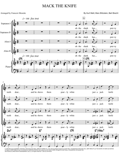 Mack The Knife (arr. Francois Monette)