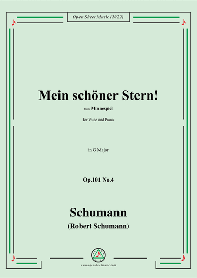 Schumann-Mein schoner Stern!,Op.101 No.4,in G Major (arr. OSM Press)
