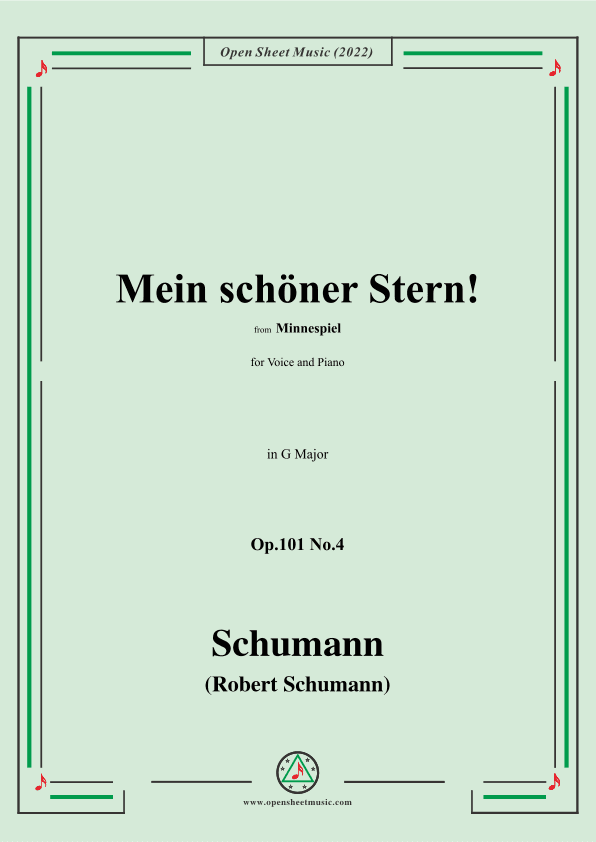 Schumann-Mein schoner Stern!,Op.101 No.4,in G Major (arr. OSM Press)