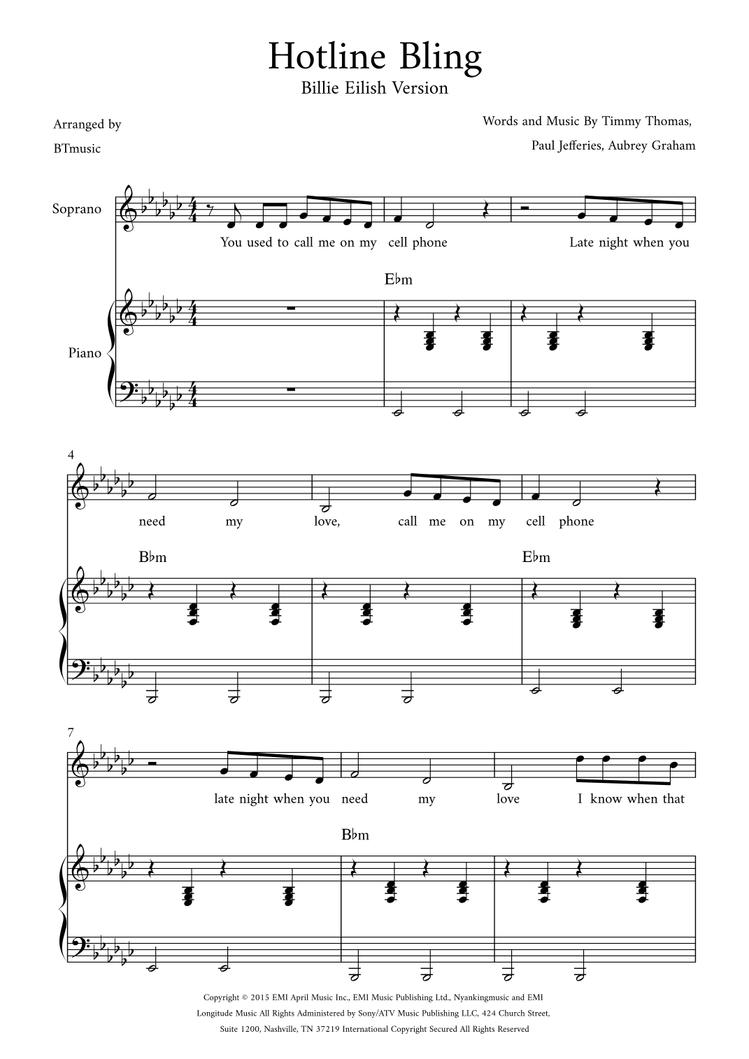 Hotline Bling (arr. BTmusic)