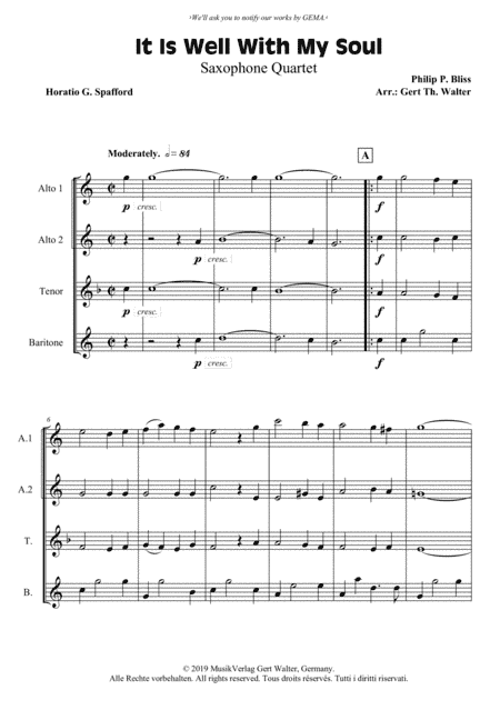 It Is Well With My Soul (arr. Gert Th. Walter)