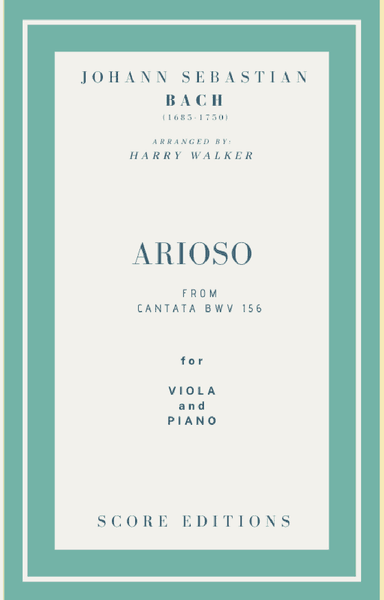 Bach - Arioso from Cantata BWV 156 for Viola and Piano (arr. Harry Walker)