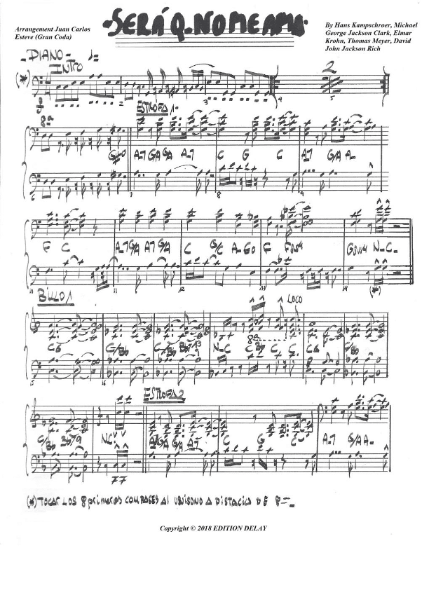 Sera Que No Me Amas (arr. juan carlos esteve / Gran Coda)