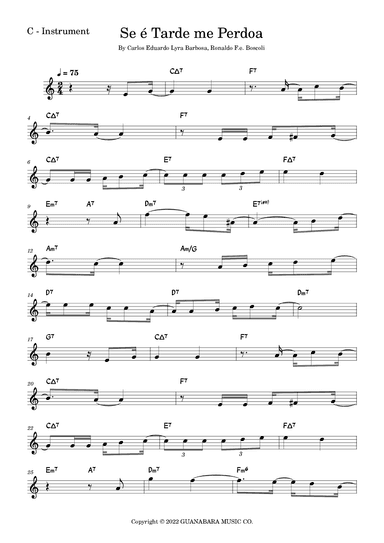 Se E Tarde Me Perdoa (arr. Fabio Eduardo de Oliveira)