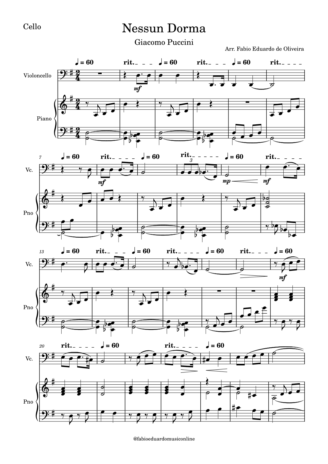 Nessun Dorma (Puccini) (arr. Fabio Eduardo de Oliveira)