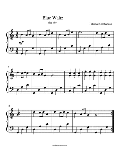 'Blue Waltz' (blue sky day), composer Tatiana Kolchanova