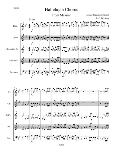 Hallelujah Chorus from Messiah (Woodwind Quintet) (arr. B. C. Dockery)