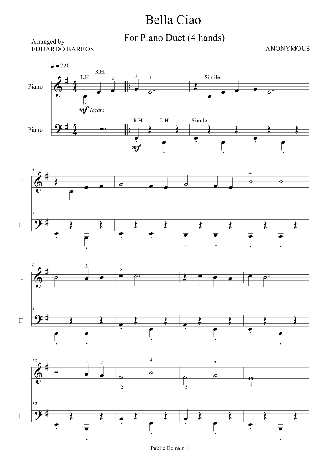 Bella Ciao (arr. Eduardo Barros)