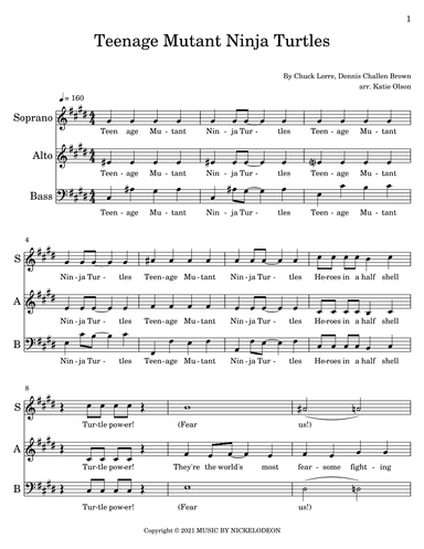 Teenage Mutant Ninja Turtles (1987) - Main Title Theme (arr. Katie Olson)