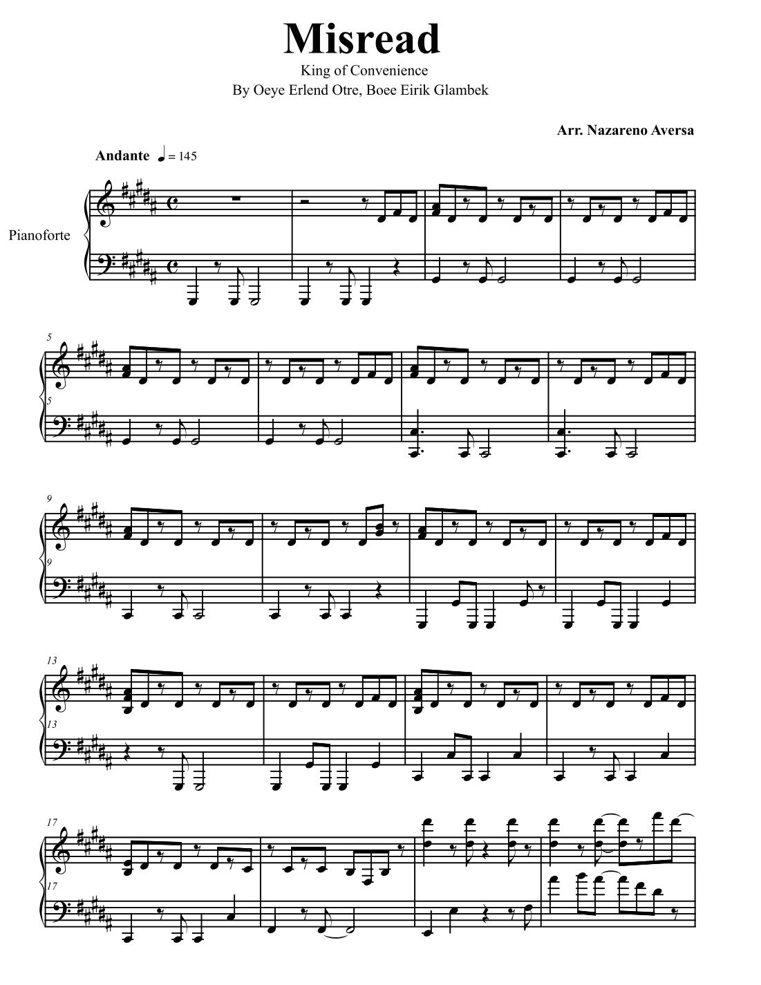 Misread (arr. Nazareno Aversa)