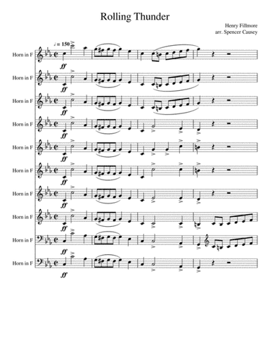 Rolling Thunder for 10 Horns (arr. Spencer Causey)