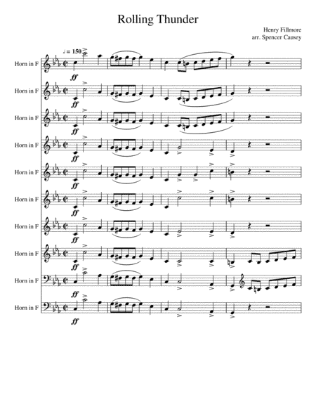 Rolling Thunder for 10 Horns (arr. Spencer Causey)