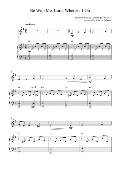 Be With Me, Lord, Where'er I Go (arr. Kaiserin Rebecca)