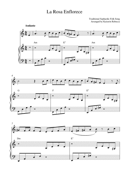 La Rosa Enflorece (The Rose Flowers) (arr. Kaiserin Rebecca)