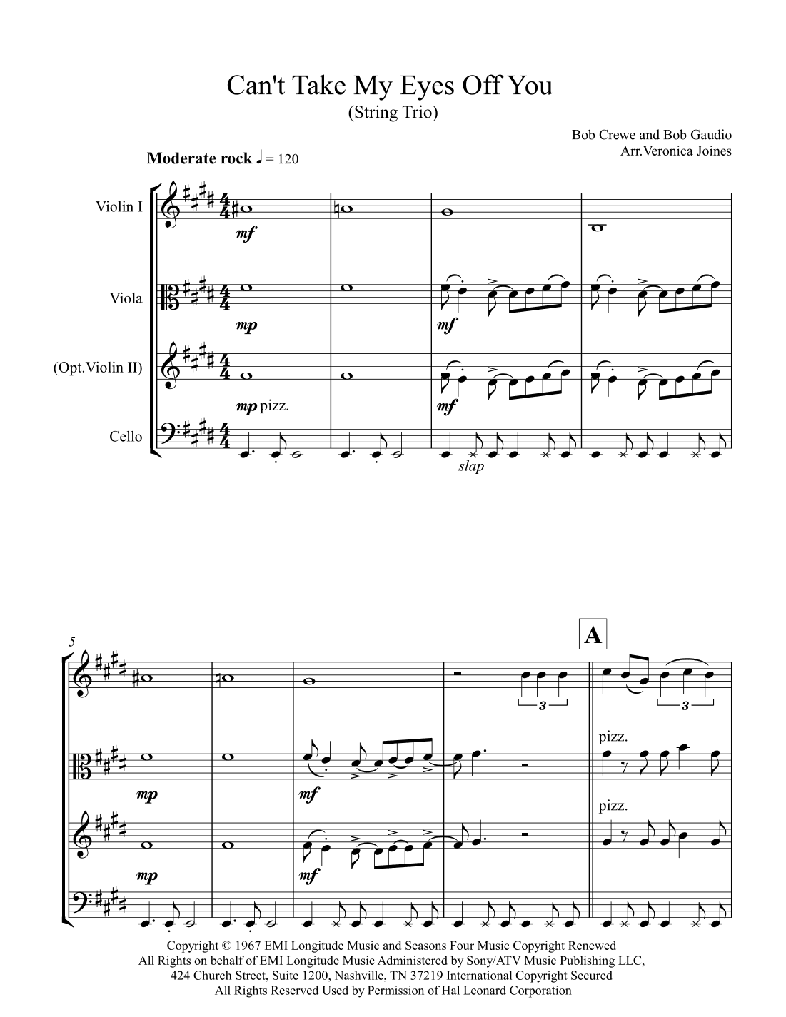 Can't Take My Eyes Off Of You (arr. Veronica Joines)
