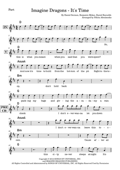 It's Time (arr. Nikita Abramenko)