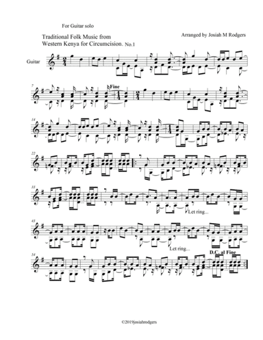 Classical guitar African(Luhya) Arrangement (arr. Josiah Rodgers)