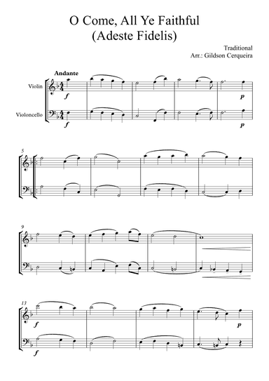 O Come, All Ye Faithful (Adeste Fidelis) (arr. Gildson Cerqueira)