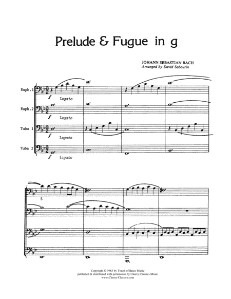 Prelude & Fugue in G Minor for Tuba Quartet (arr. Sabourin, David)