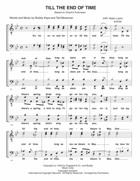 Till The End Of Time (arr. Walter Latzko)
