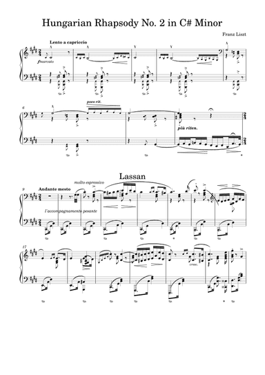 Hungarian Rhapsody No. 2 in C# Minor (arr. Zachary Corbett)