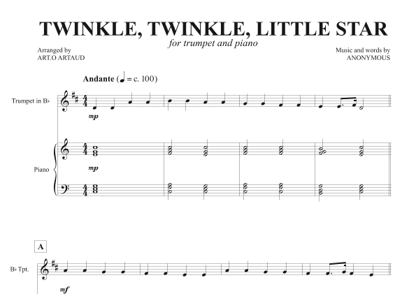 Twinkle Twinkle Little Star (arr. Art.o Artaud)