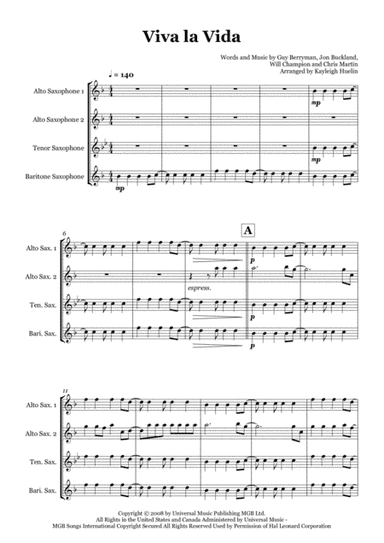 Viva La Vida (arr. Kayleigh Huelin)
