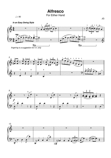 Alfresco for Left hand Piano