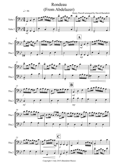 Rondeau (from Abdelazer) for Tuba Duet (arr. David Burndrett)