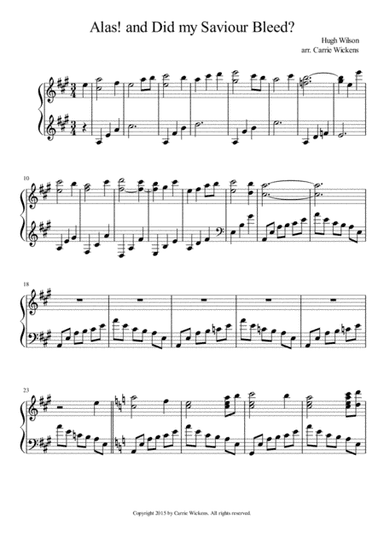 Alas! and Did My Saviour Bleed? (arr. Carrie Wickens)
