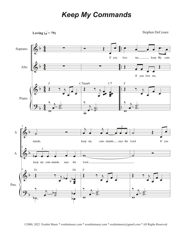 Keep My Commands (Duet for Soprano and Alto solo)